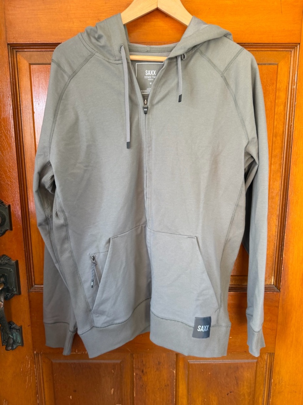 SAXX Men’s Down Time Hooded Zip Sweatshirt - Olive Gray